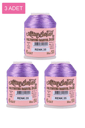 3 Adet Altınbaşak Oya ve Dantel İpi 20 gr - No: 035