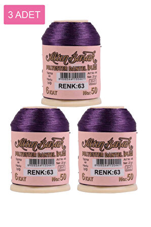 3 Adet Altınbaşak Oya ve Dantel İpi 20 gr - No: 063