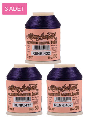 3 Adet Altınbaşak Oya ve Dantel İpi 20 gr - No: 432