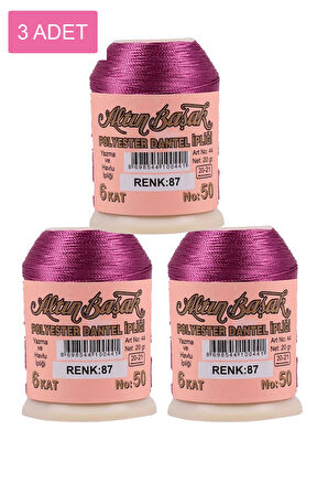 3 Adet Altınbaşak Oya ve Dantel İpi 20 gr - No: 087