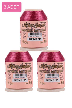 3 Adet Altınbaşak Oya ve Dantel İpi 20 gr - No: 091