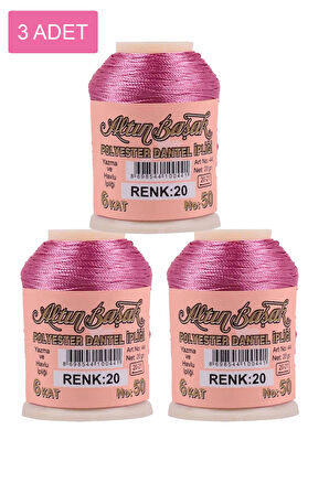 3 Adet Altınbaşak Oya ve Dantel İpi 20 gr - No: 020