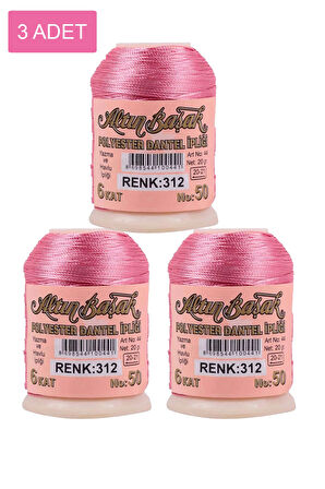 3 Adet Altınbaşak Oya ve Dantel İpi 20 gr - No: 312