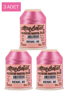 3 Adet Altınbaşak Oya ve Dantel İpi 20 gr - No: 040