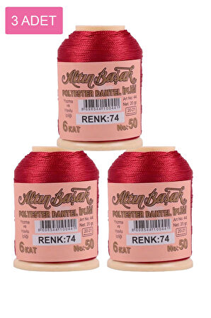 3 Adet Altınbaşak Oya ve Dantel İpi 20 gr - No: 074