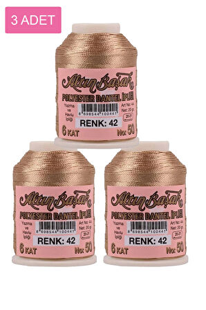 3 Adet Altınbaşak Oya ve Dantel İpi 20 gr - No: 042