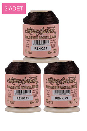3 Adet Altınbaşak Oya ve Dantel İpi 20 gr - No: 029