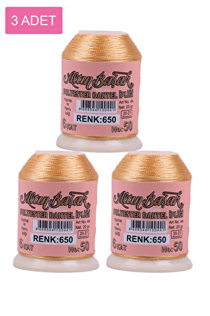 3 Adet Altınbaşak Oya ve Dantel İpi 20 gr - No: 650