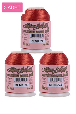3 Adet Altınbaşak Oya ve Dantel İpi 20 gr - No: 024