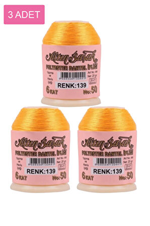 3 Adet Altınbaşak Oya ve Dantel İpi 20 gr - No: 139