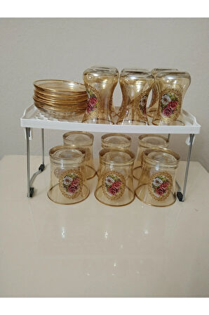 Mutfak Rafı Bardak Düzenleyici Bardak Rafı Dolap İçi Düzenleyici 14x30x15 TİM308