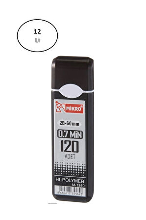 Mikro M-1260 60Mm Kurşun Kalem Ucu 0.7Mm 12'li