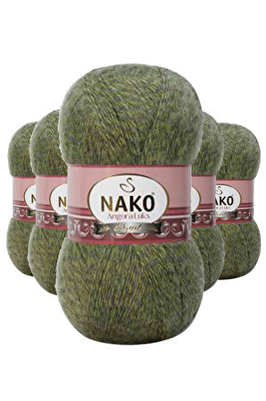 5 Adet Angora LüEl Örgü İpi Yeşil Muline 21358