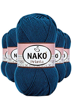 5 Adet Pırlanta Amigurumi El Örgü İpi Yünü Petrol Mavi 10328