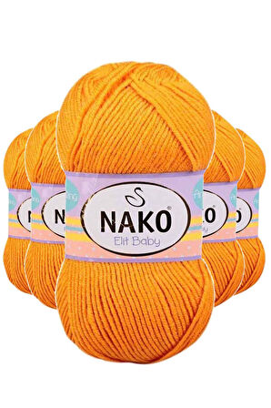 5 Adet Elite Baby El Örgü İpi Tüylenmeyen Bebek Yünü Portakal Kabuğu 4038