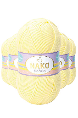 5 Adet Elite Baby El Örgü İpi Tüylenmeyen Bebek Yünü Limonata 3664