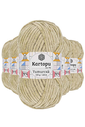 5 Adet Yumurcak Kadife El Örgü İpi Bej K856