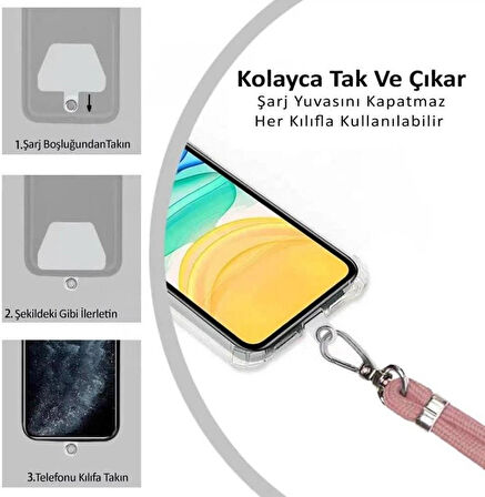 Galatasaray Boyun Askı İpi ve Aparatlı Telefon Askısı Sonsuz Desen