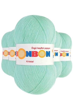 5 Adet Kristal El Örgü Lif İpi Su Yeşili 98329 - bonbon mudanis