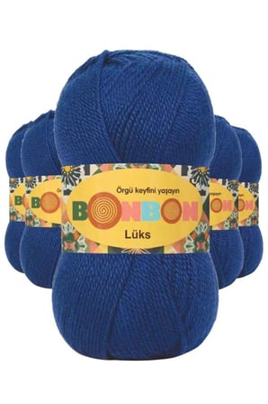 5 Adet Lüks Patik İpi Yünü Saks Mavi 98488 - bonbon mudanis