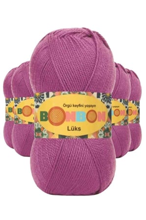 5 Adet Lüks Patik İpi Yünü Mor 98402 - bonbon mudanis