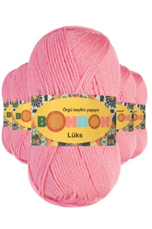 5 Adet Lüks Patik İpi Yünü Koyu Pembe 98298 - bonbon mudanis