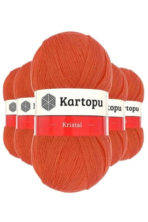 5 Adet Kristal Çift Katlı El Örgü Lif İpi Narenciye K1212 - kartopu mudanis