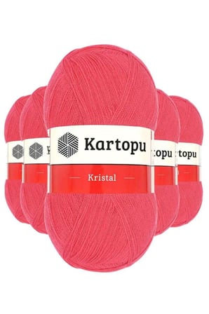 5 Adet Kristal Çift Katlı El Örgü Lif İpi Nar Çiçeği K812 - kartopu mudanis