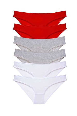 6 adet Süper Eko Set Likralı Kadın Slip Külot 548 — Beden: L