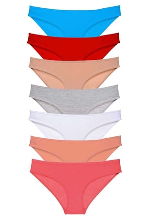 7 adet Süper Eko Set Likralı Kadın Slip Külot Set 5 — Beden: L