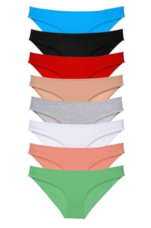 8 adet Süper Eko Set Likralı Kadın Slip Külot Set 1 — Beden: M