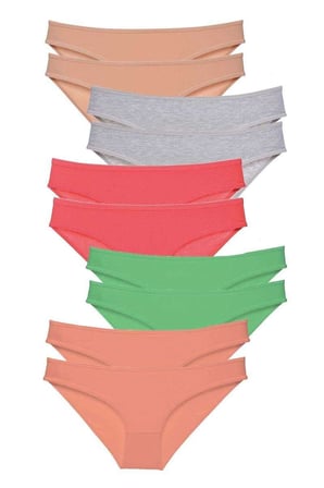 10 adet Süper Eko Set Likralı Kadın Slip Külot Soft Renkler — Beden: S