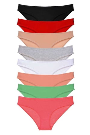 8 adet Süper Eko Set Likralı Kadın Slip Külot Set 1 — Beden: M