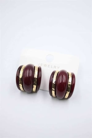 Akrilik Küpe - Bordo — Renk: Bordo
