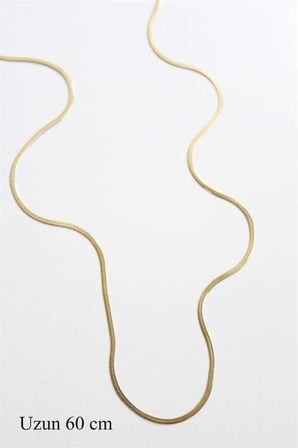 Uzun İnce İtalyan Zincir Kolye (60 cm) - Altın — Renk / Beden: Altın / 46cm