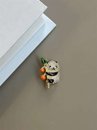 Panda Broş - Beyaz — Renk: Beyaz