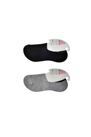 Siyah ve Gri Kadın Babet Çorap 12 çift — Numara: 36-40