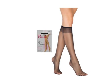 Fit 15 Burunsuz Parlak Kadın Pantolon Diz Altı Çorabı Siyah — Beden: Standart