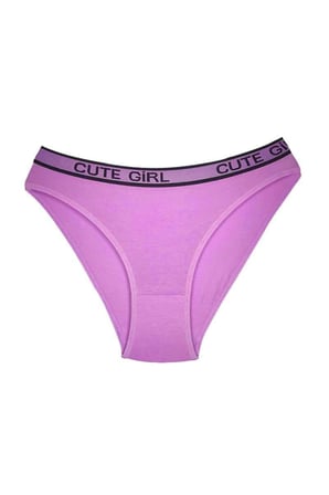 10 Adet Beli Yazılı Pamuklu Kalın Lastik Kadın Slip Külot — Beden: L-XL
