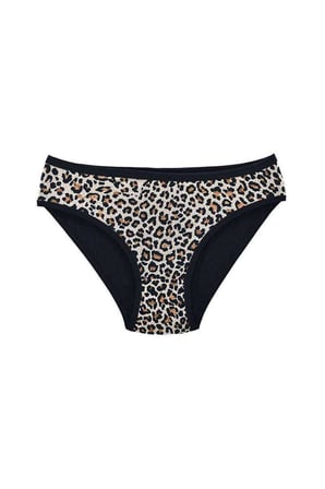 Leopar Desenli Likralı Yumuşak Dokulu Kadın Slip Külot — Beden: M