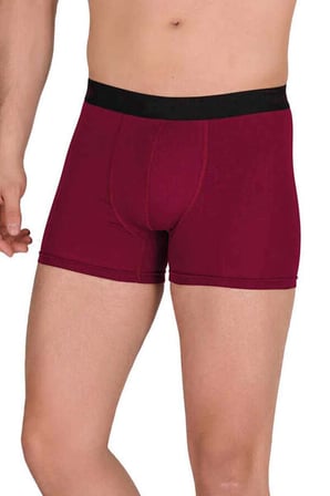 Pamuk Modal Likralı Esnek Erkek Boxer Bordo 4476B — Beden: L
