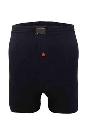 Düğmeli Pamuklu Erkek Penye Boxer Lacivert - 1146A — Beden: 2XL