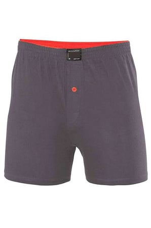 Düğmeli Pamuklu Erkek Penye Boxer Füme - 1146A — Beden: M