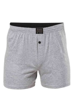 Düğmeli Pamuklu Erkek Penye Boxer Büyük Beden Gri - 1278A — Beden: 3XL