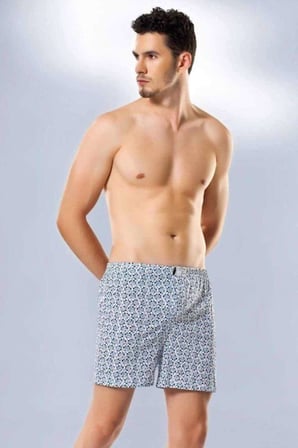 Erkek Penye Empirme Boxer Desenli - 1119A — Beden: XL