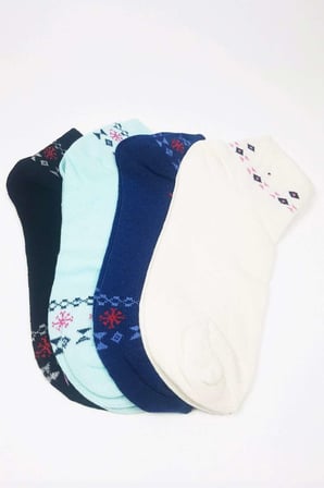 Kadın Bilek Çorap Yazlık Pamuklu Yumuşak Düz Renk 4 Çift — Beden: 36-41