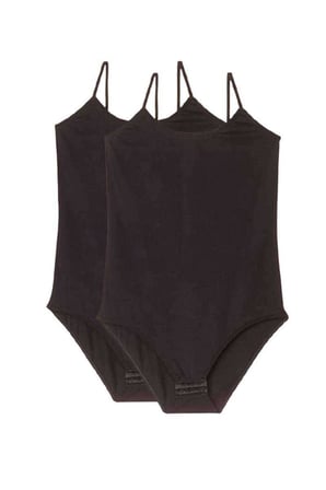 2 Adet Battal Beden İp Askılı Kadın Çıtçıtlı Body Siyah — Beden: 2XL
