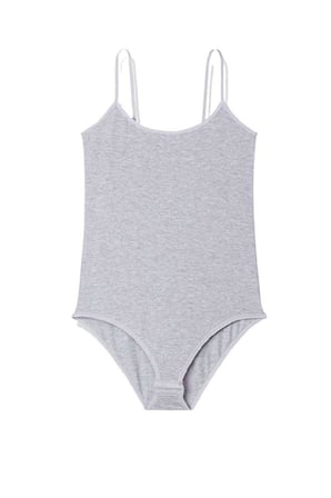İp Askılı Kadın Çıtçıtlı Body Gri — Beden: XL