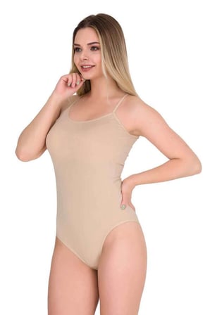 İp Askılı Kadın Çıtçıtlı Kancalı Body Ten 2081B — Beden: M