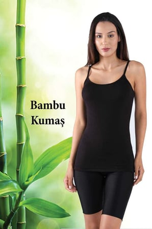 Bambu Kadın Askılı Atlet Siyah — Beden: L-XL